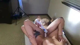Girl on girl dildo