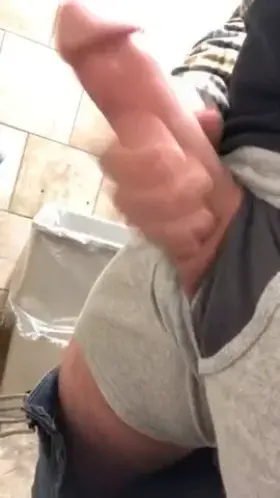 Stroking my forearm sized fat cock again at a grocery store 😈🍆
