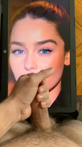 ——-NEW HERTSGIRLS SUB REDDIT ——— my bud jerkin his big hard cock 2 Emilia Clarke - and huge cum tribute - If u want 2 b fed celebs and porn and show off jerkin over them on a second screen - public or private sessions - add hertsgirls on k1k - second screen required