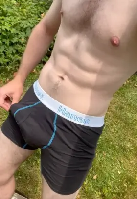 Letting my dick free in my yard