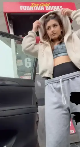 Filling up my car…will you fill up my pussy?