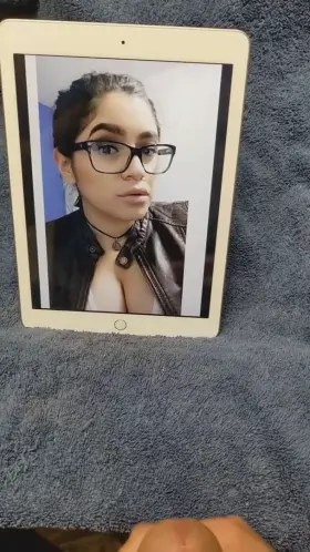 Shooting a huge cum load all over her pretty face