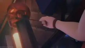 Ashe oral Mercy Futa (baronstrap)[Overwatch]