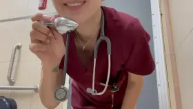 Christian in bathroom