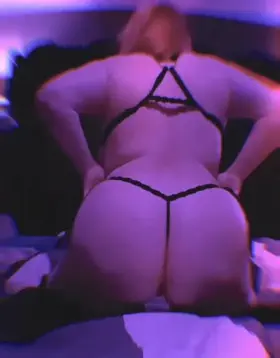 Fat ass in a thong