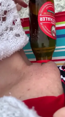 A beach and a bottle seems like a fun time 🤨