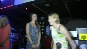 Girls giving themselves wedgies on stage