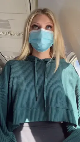 Almost got kicked off the plane for this very risky titty drop, hope you guys like it 😅