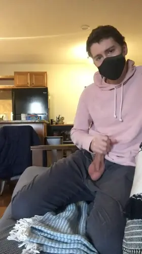 Jerking off while the roomie is showering