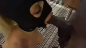 Masked whore sloppy blowjob