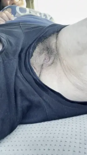 My Exhibitionist Granny Hairy Pussy in Neighborhood Carpark. Slid my baggy shorts to the side to play in my thick bush👵🏻👵🏻👵🏻