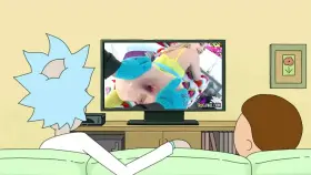 RICK AND MORTY WATCHING A FAMILY FRIEND SHOW