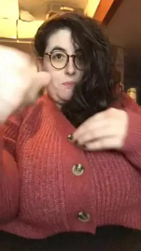 Your dorky co-work flashes her tits over Zoom