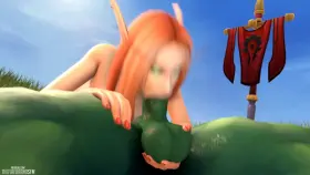Blood Elf Giving an Eager Throatjob (The Firebrand)