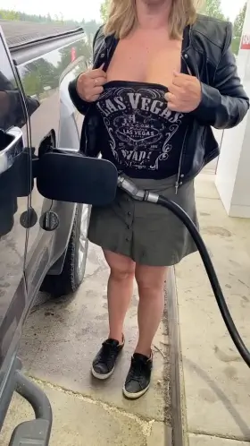 Dared to fill my truck topless! [f]