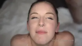 Horny milf gets baptized in cum