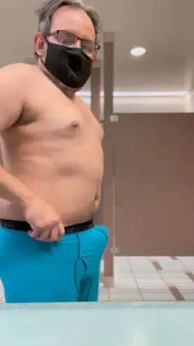 Whipping it out in public restroom