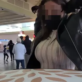 MILF Enjoying The Mall Food Court