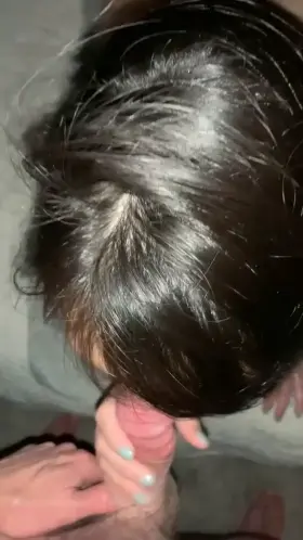 Asian cock worshipping while giving him a view 🍑