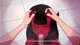 POV Animated Deepthroat Blowjob - Schoolgirl Sucking Teen Dick