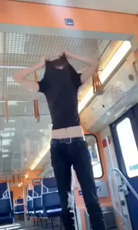 stripping on the train 😈