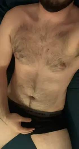 A hairy chest and a thick cock