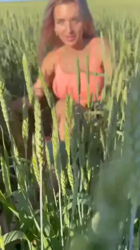 striptease in the field with wheat 21F