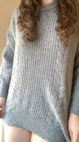 I always feel cute in a big sweater with nothing underneath