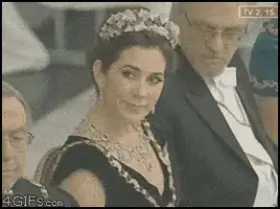 Guy tries looking at the Princess of Denmark's boobs