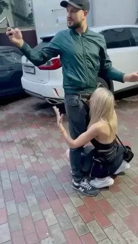 Nice blowjob in front of the bar