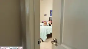 Flexible blonde teen