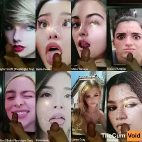 My 15 cum tributes compilation (Taylor Swift, Pokimane, Zendaya, Addison Rae, Billie Eilish, Dixie Damelio, Malu Trevejo, etc) [Video in Comments]