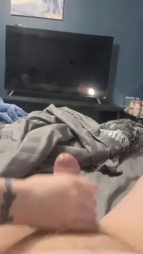 Me begging for permission for my lil dick to cum on my wife's hand, think you’d last longer?