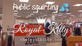 Squirting on the store's display bed 😈