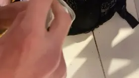 Cum on 19yo sister bra after using her night used panties