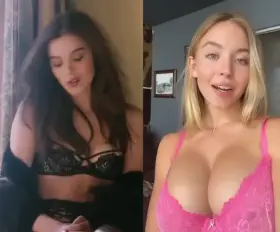 Your boss's daughter Hailee and intern Sydney are trying to seduce you and your gonna fuck both. Choose one scenario for each: 1) rough facefuck and cum all over face 2) rough doggy with spanking and cum all over the back