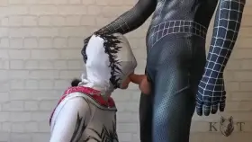 Gwen stacy venom throat fucked cosplay gagging and spitting