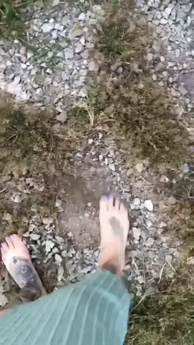 Walking outside barefoot kicking dirt and rocks then licking my dirty feet clean 😋🤤