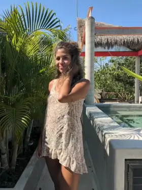 Getting ready to enter the pool