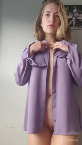 My pussy is already peeking cause she's too excited to be hidden