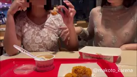 Showing off our bodies at KFC. Together with my best [F]riend u/hanako_rito