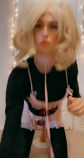 This is what happens when oyu corss paths with me this bitch (Tiffany) doesn't have any manhood left after her conditioning in Tiffany's masturbation for today.