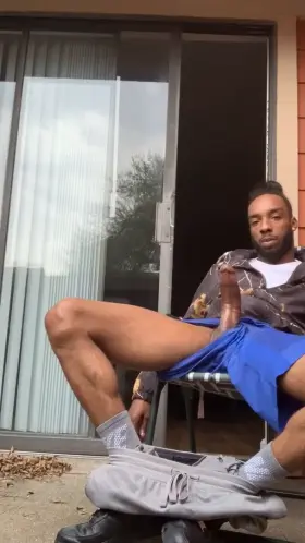 Dick was on rock hard on my balcony