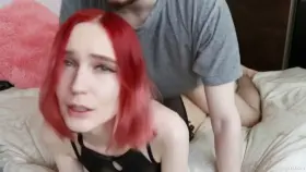 Sexy Redhead Girl gets Prone Bone Fuck