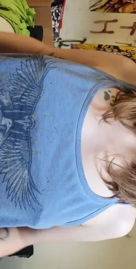 Watch my small, perky titties [drop] into place