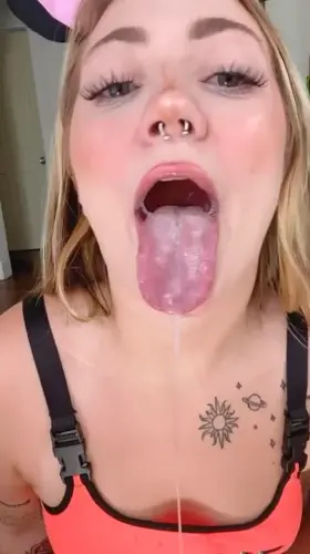 awaiting cum onto my slutty mouth!