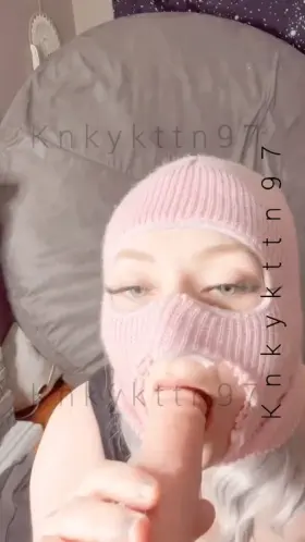 Gagging on a filthy dildo