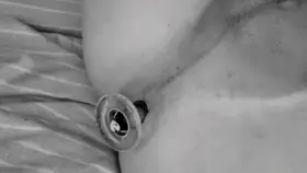 Using my asshole to pull the plug in and out