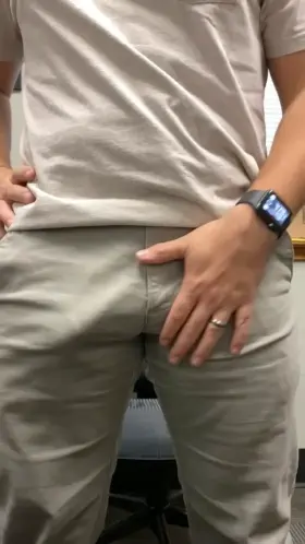 They’re grey *work * pants, but hopefully this still makes you sweat