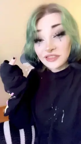 Your goth sis was so mad at her ex that she sent him a video with your cum